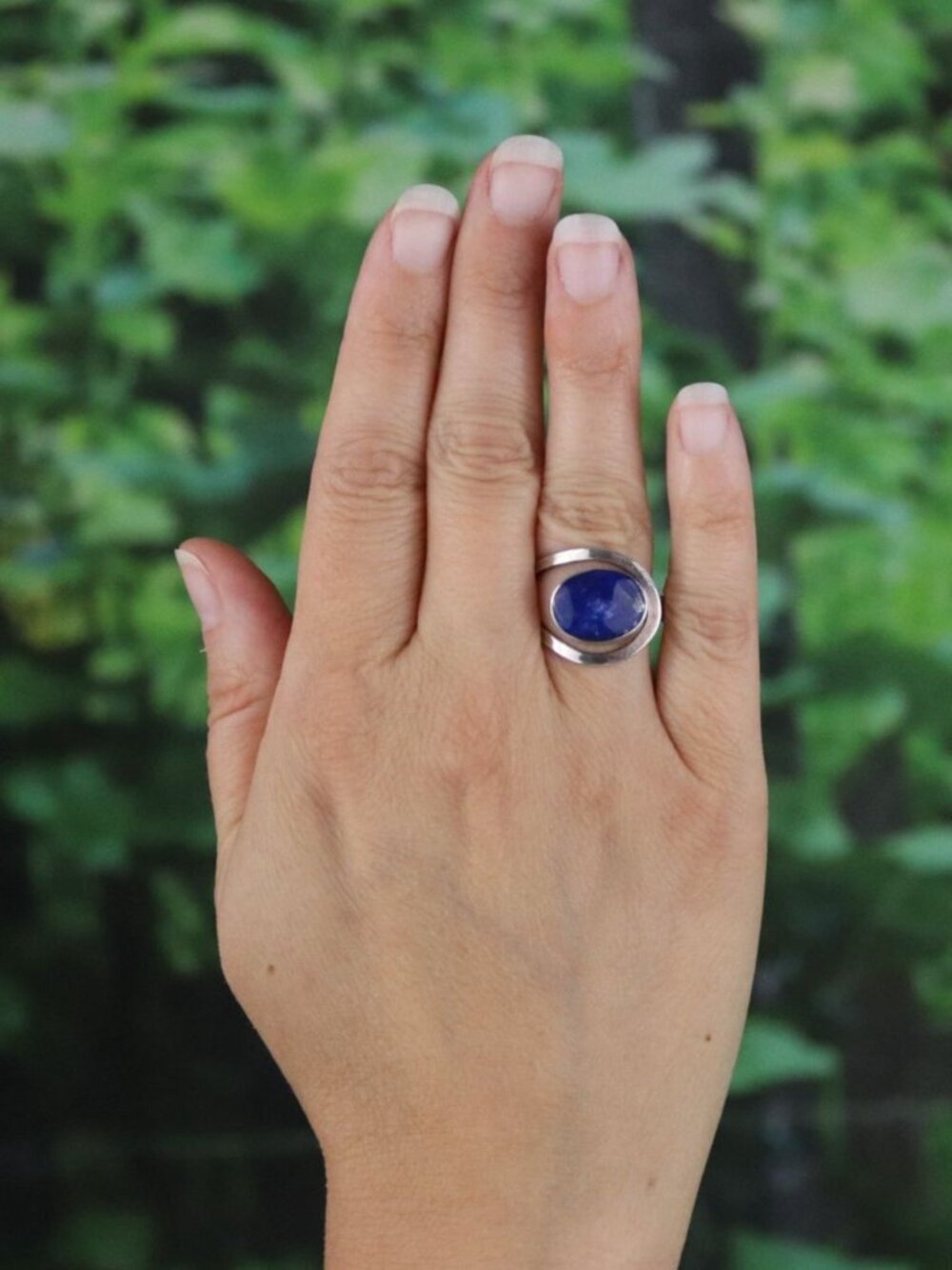 Sterling Silver Lapis Lazuli Ring Size 9 1/2 - Picture 3 of 6